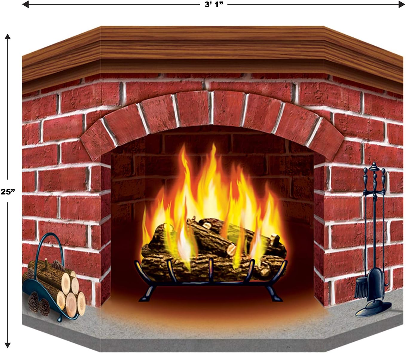 Brick Fireplace Stand-Up Party Accessory (1 count) (1/Pkg)