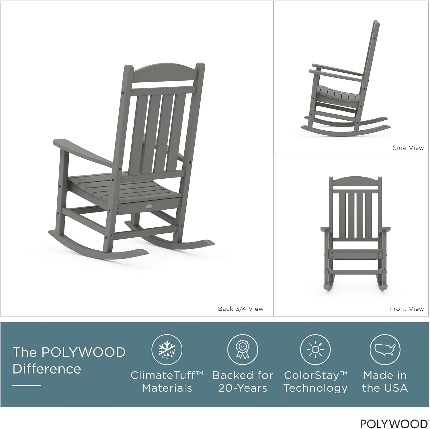 POLYWOOD Presidential Rocking Chair in White