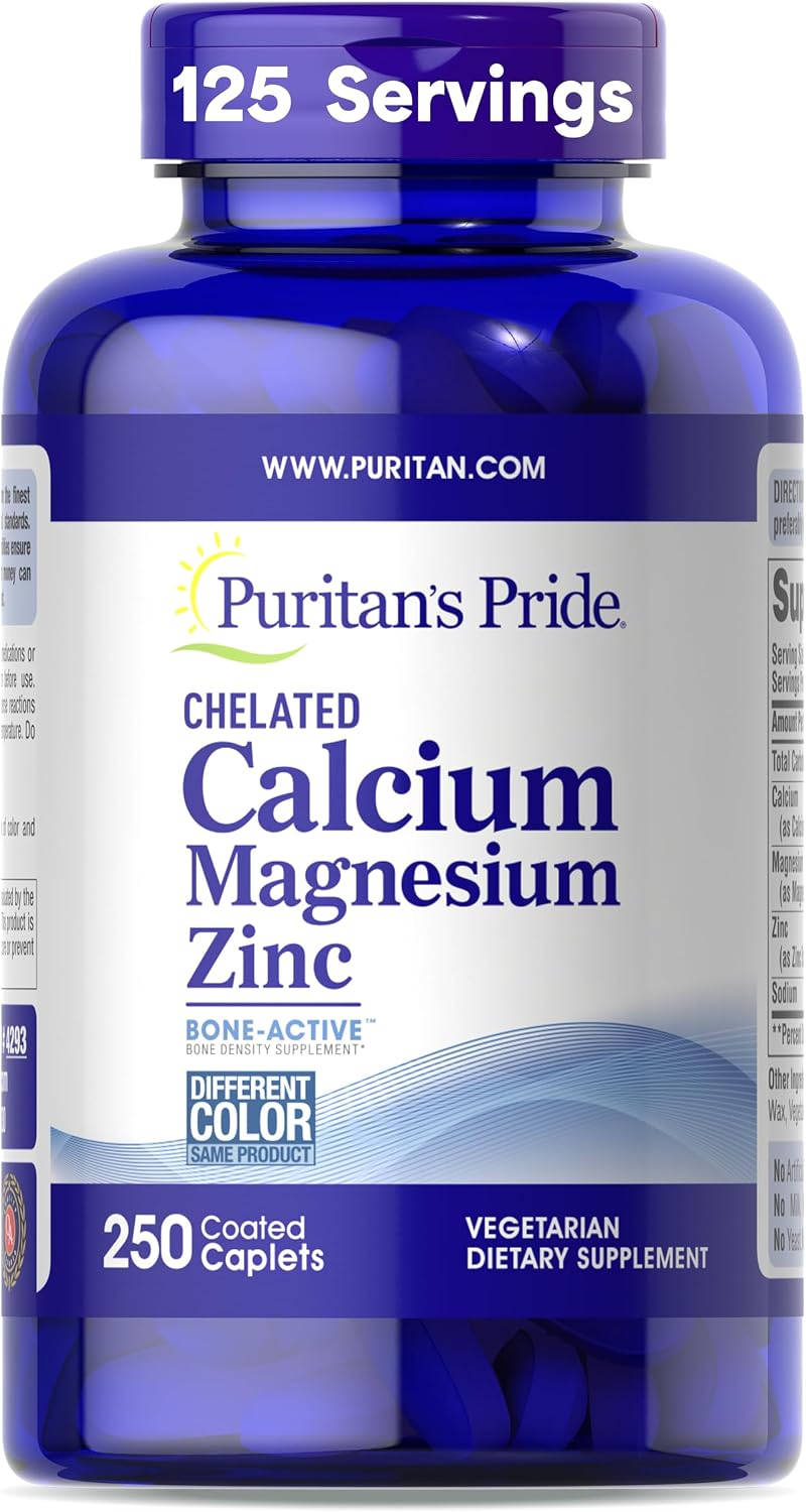 Puritan's Pride Premium Chelated Calcium Magnesium Zinc with Bone-Active™