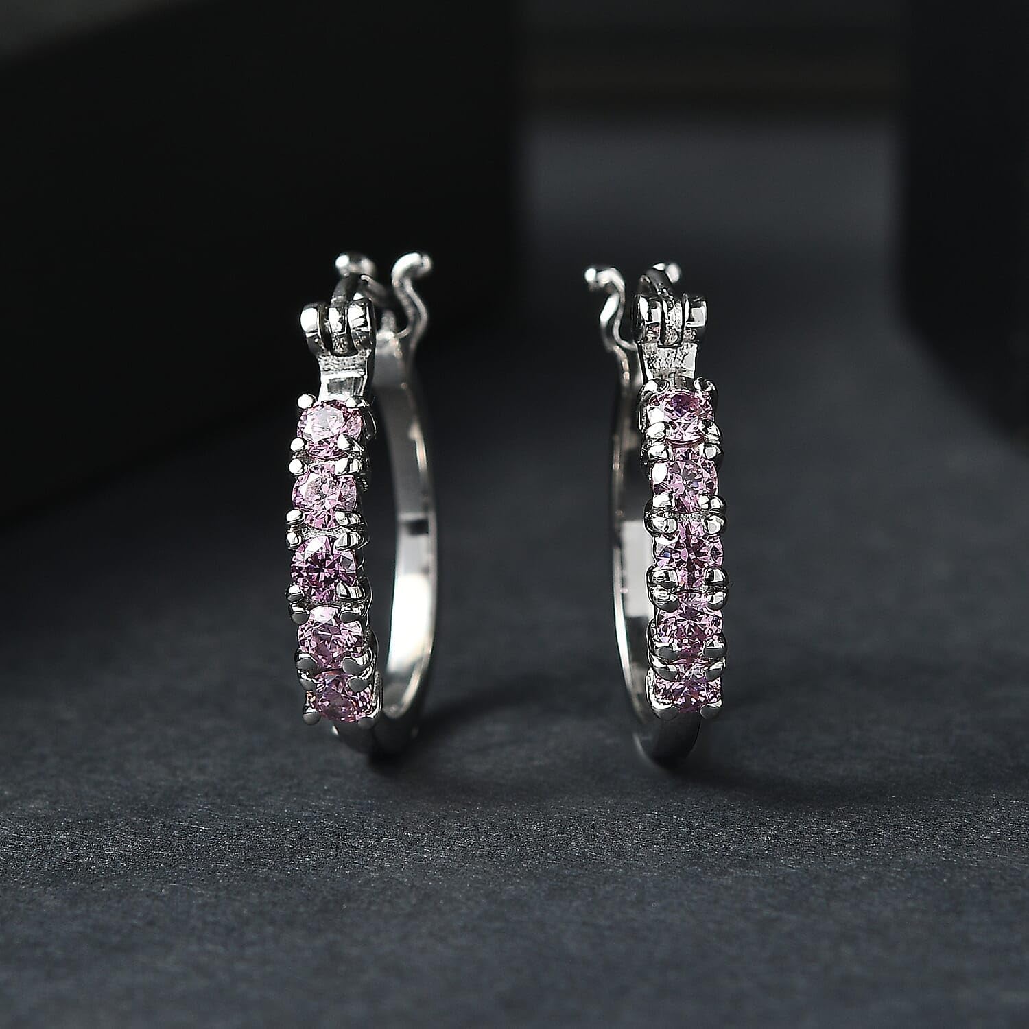 Color Orchid Cubic ZirconiaEarrings in Stainless Steel