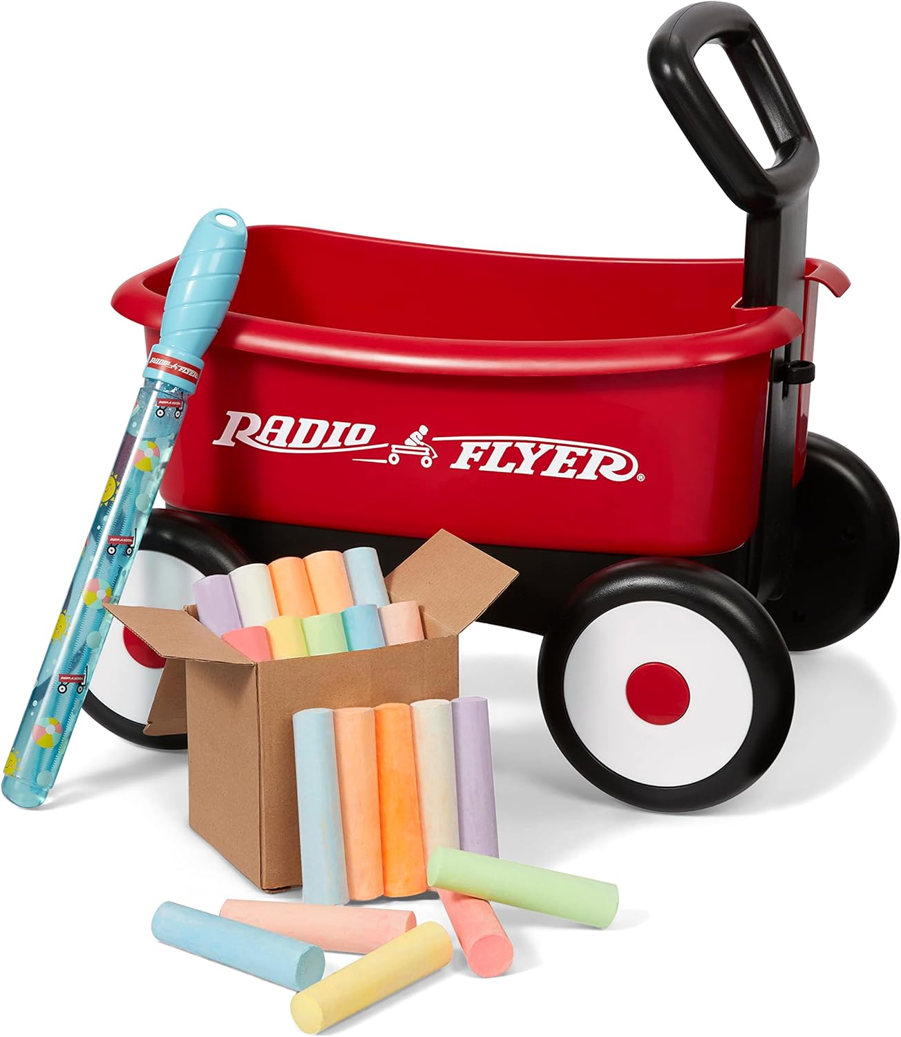Radio Flyer Push & Pull Walker Wagon with Teddy Bear, Ages 1-4 Years, Red