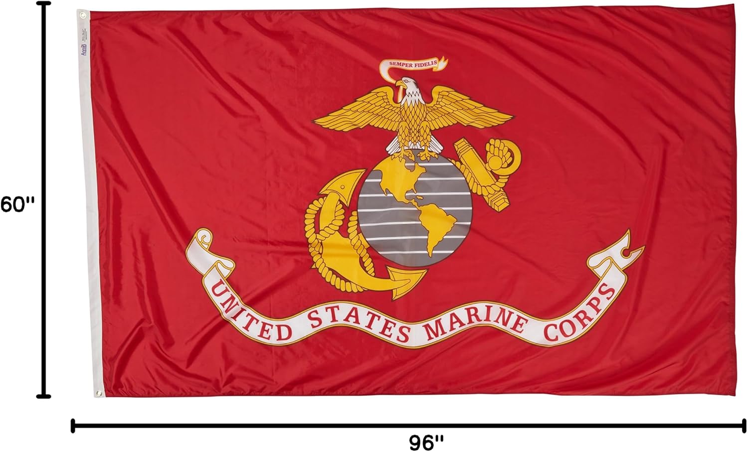 Annin Flagmakers U.S. Marine Corps Military Flag USA-Made to Official Specifications, Officially Licensed, 4 x 6 Feet (Model 439007) | USA-Made to Official Specifications, Officially Licensed