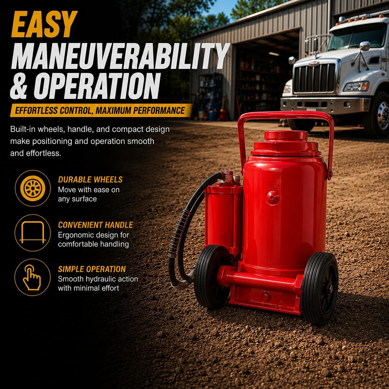 Stark USA 12-Ton (24,000 LBS) Capacity Air/Hydraulic Bottle Jack Low Profile Bottle Jack Lift Auto Repair Automobile Truck SUV Car Lift with Handle