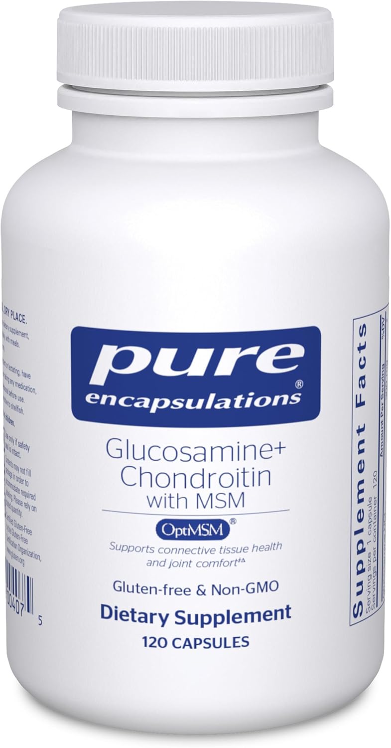 Pure Encapsulations Glucosamine Chondroitin with MSM - Supports Joint Health & Normal Cartilage Formation* - Maintains Enzyme Activity - Gluten-Free & Non-GMO - 60 Capsules | Supports Joint Health and Normal Cartilage Formation*, Maintains Enzyme Activit…