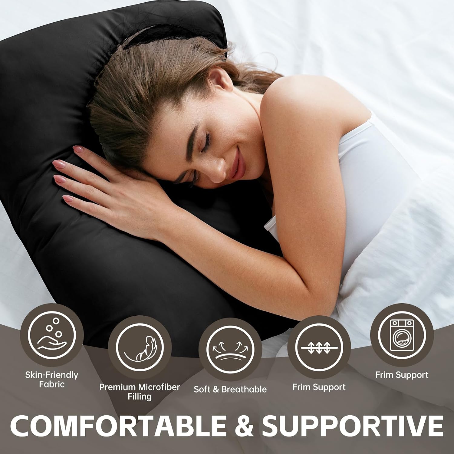 HIMOON Bed Pillows for Sleeping 2 Pack,Queen Size Cooling Pillows Set of 2,Top-end Microfiber Cover for Side Stomach Back Sleepers