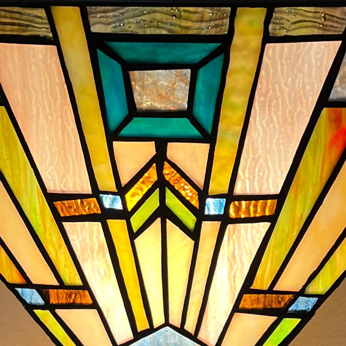 Tiffany Floor Lamp 70" Tall Stained Glass Mission Torchiere Light