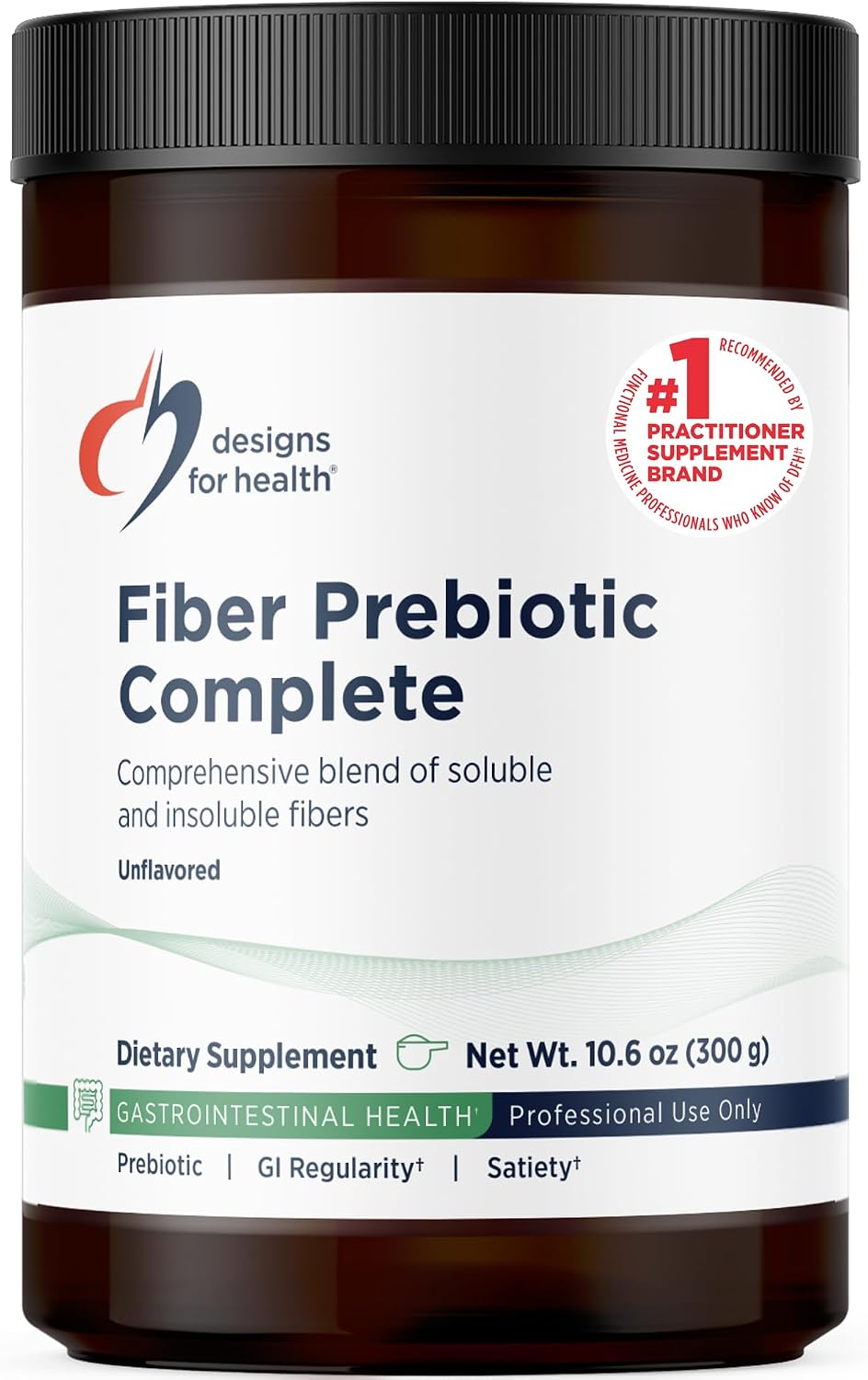 Designs for Health Fiber Prebiotic Complete - 12 Digestive Fiber Blend Powder Supplement w/Psyllium Husk, Flax + Apple Pectin - Prebiotic Gut Support