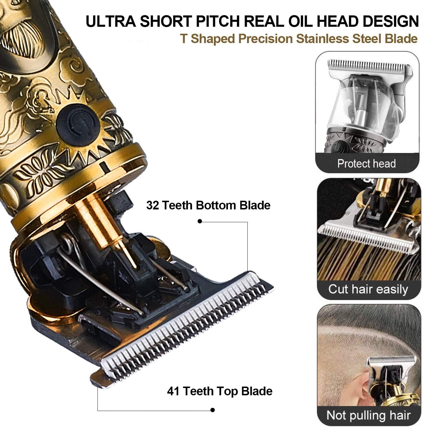 Suttik Hair Clippers for Men, Professional Hair & Beard Trimmer for Men, Mustache Trimmer T-Blade Hair Liner Edgers