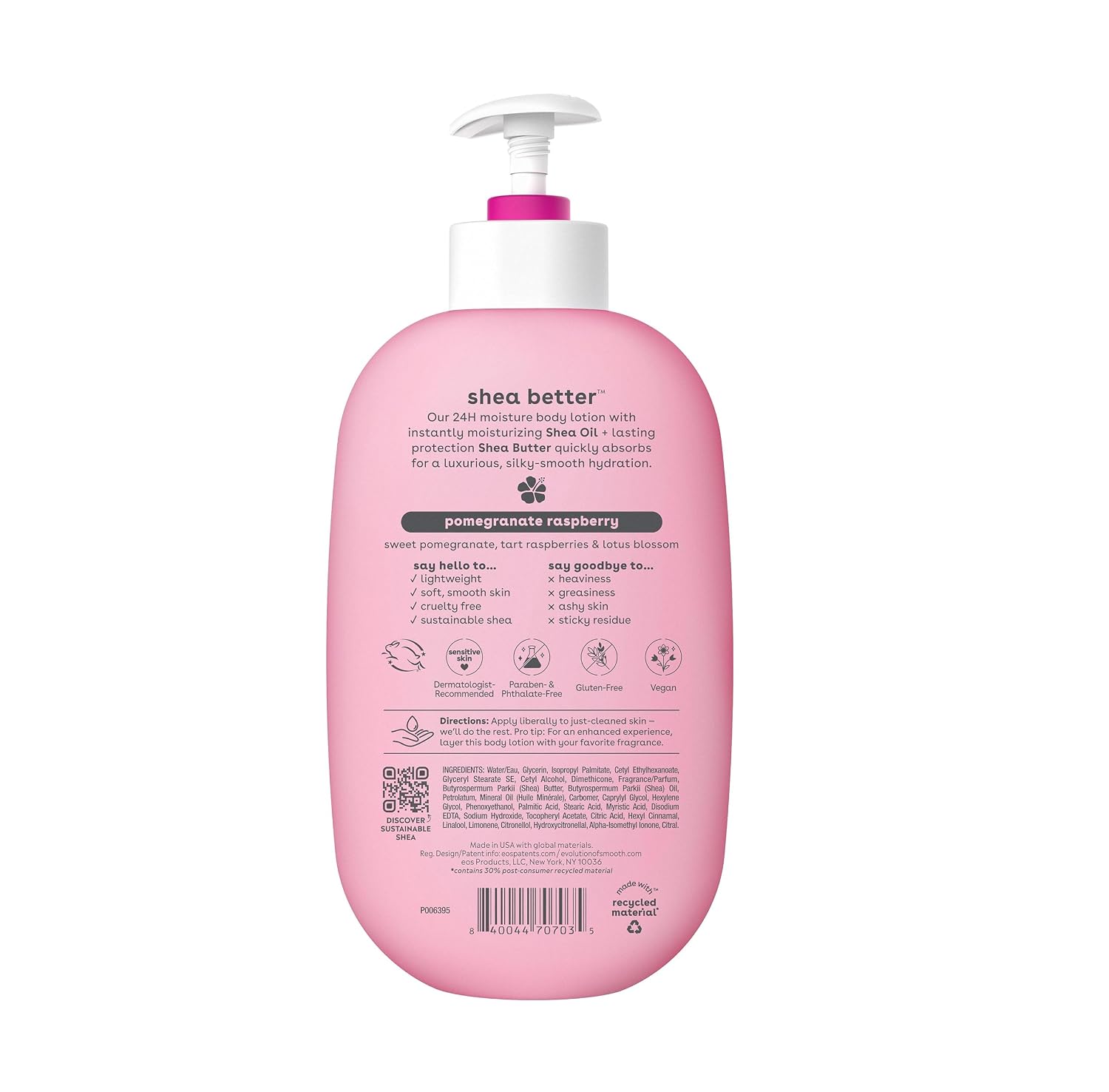 eos Shea Better 24H Moisture Body Lotion- Pomegranate Raspberry, 16 fl oz