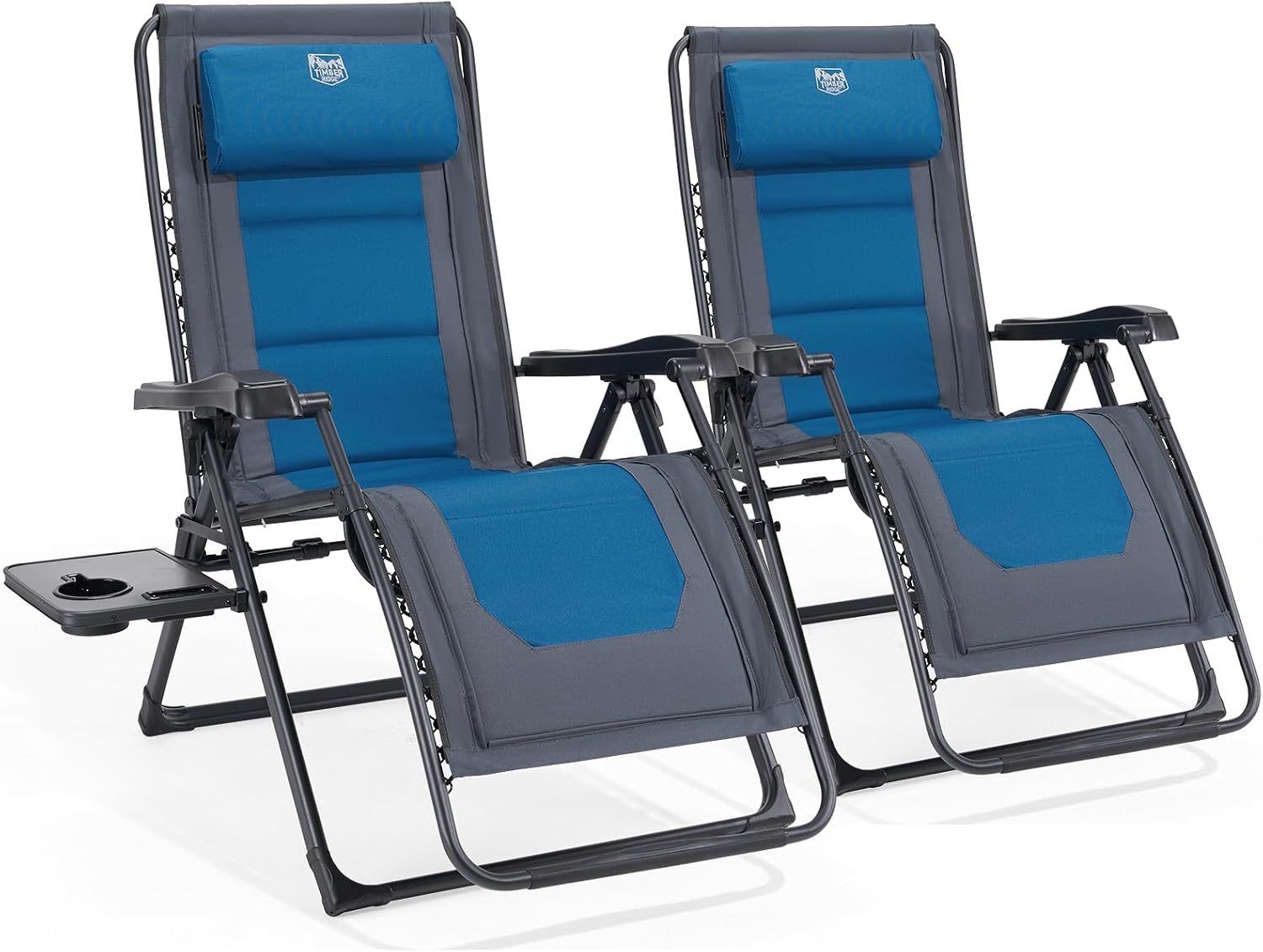 TIMBER RIDGE Zero Gravity polyester Chair Oversized Recliner 350lbs Capacity Patio Lounge Chair Padded Lawn Chair with Headrest XXL for Outdoor