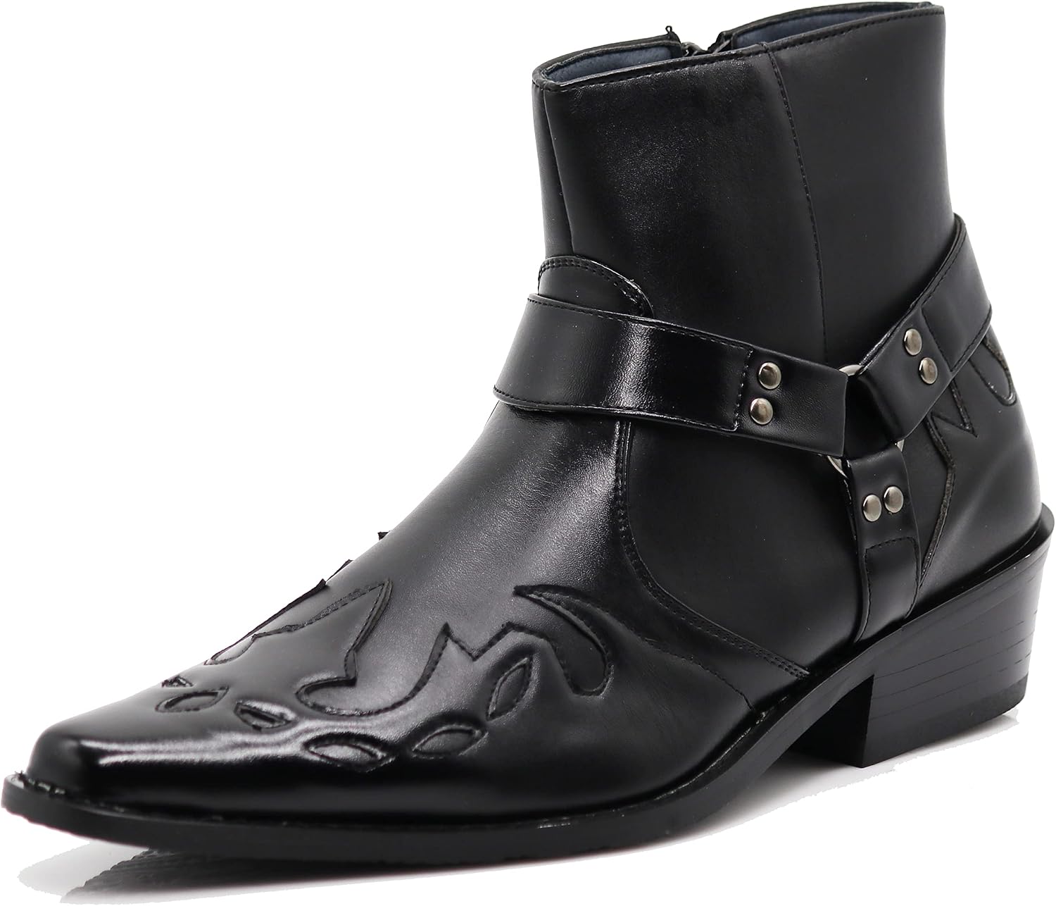 Enzo Romeo WT11 Men's Western Cowboy Motorcycle Ankle Boots