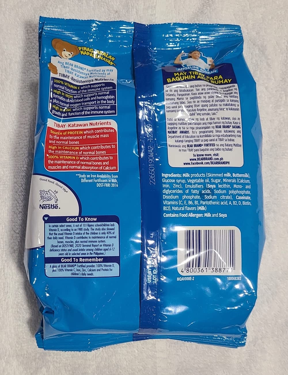 2 x 680 grams Bear Brand Fortified Powdered Milk Drink w/Iron, Zinc & Vitamin C (2 x 680 grams)