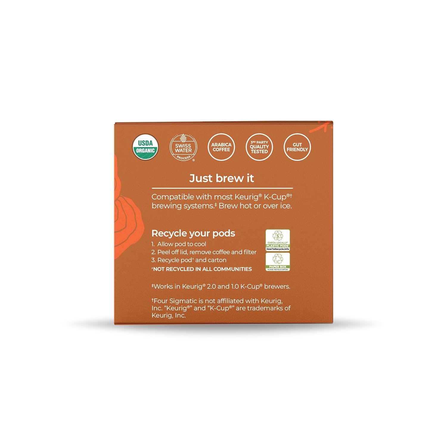Four Sigmatic Mushroom Coffee K-Cups | Organic Dark Roast Coffee with Lion’s Mane Mushroom Powder & Yacon | Focus & Immune Support | Vegan & Keto
