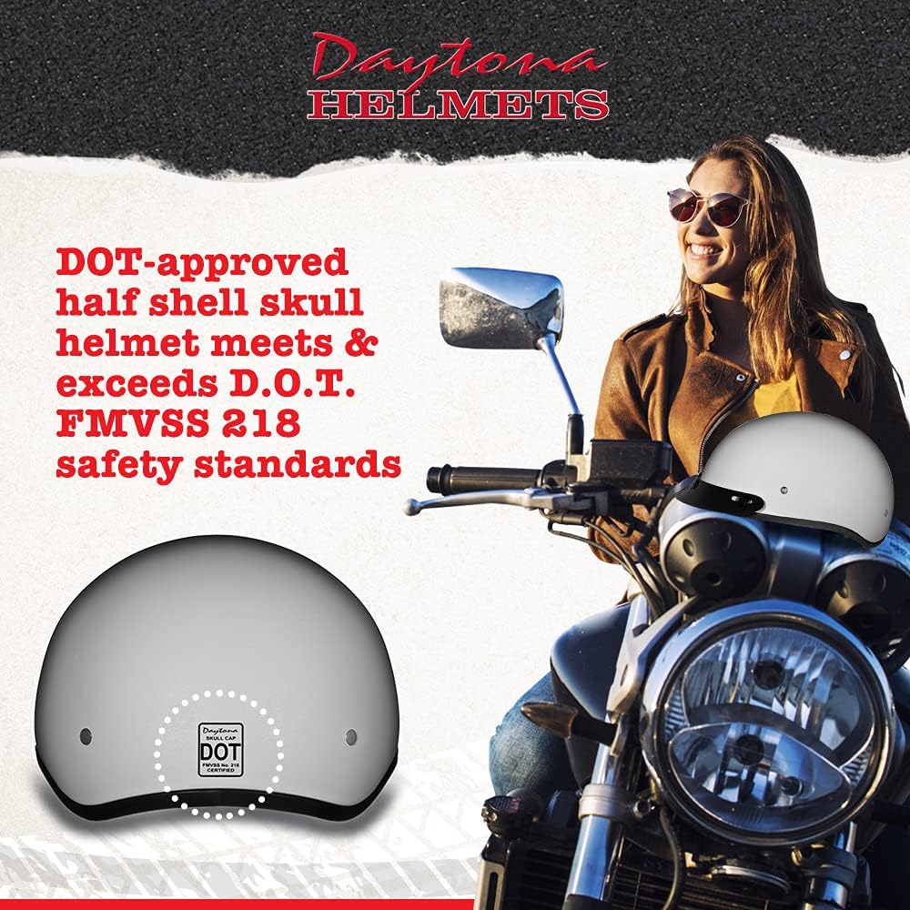 Motorcycle Helmet Half Skull Cap - Lightweight & Stylish DOT Approved Helmets for Adults - Perfect for Men and Women Riders - Comfortable & Secure Fit- Stylish Protection for Everyday Riding