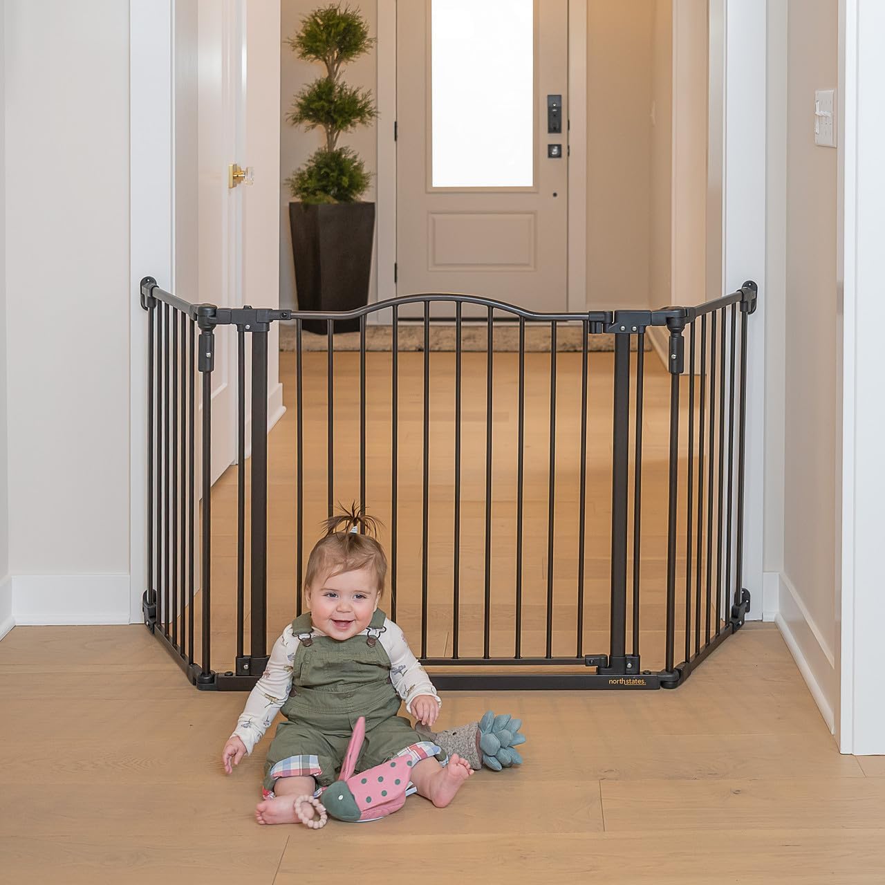 Toddleroo by North States - Deluxe Décor Safety Gate: Hardware Mounted Extra Wide Metal Baby Gate - Adjustable Child Gate - 38.3 to 72 Inches Wide - 30 Inches Tall - Matte Bronze