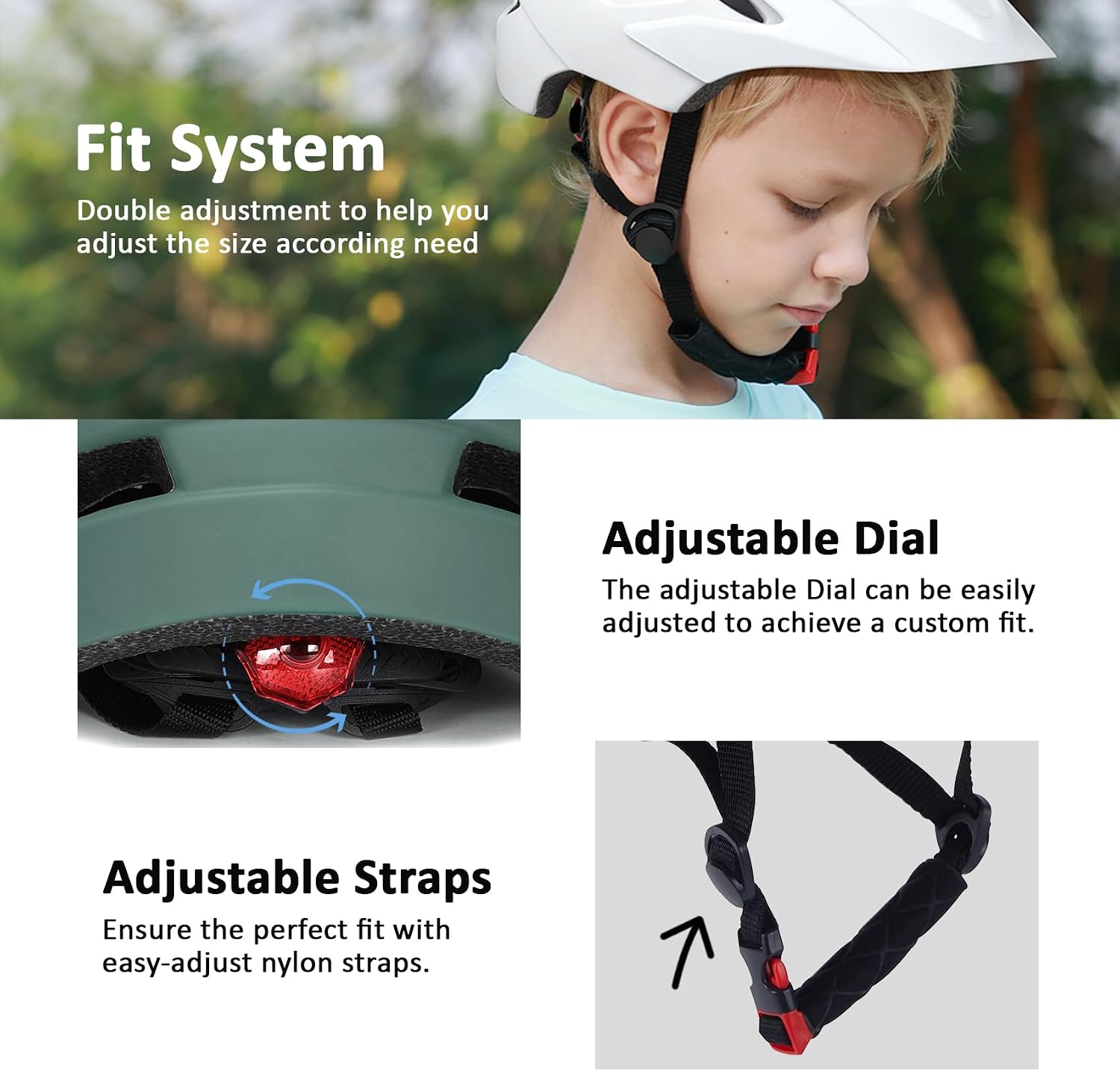 Kids Bike Helmet, Toddler Youth Helmet for Boys Girls, Ages 3-5, 5-8, 8-14