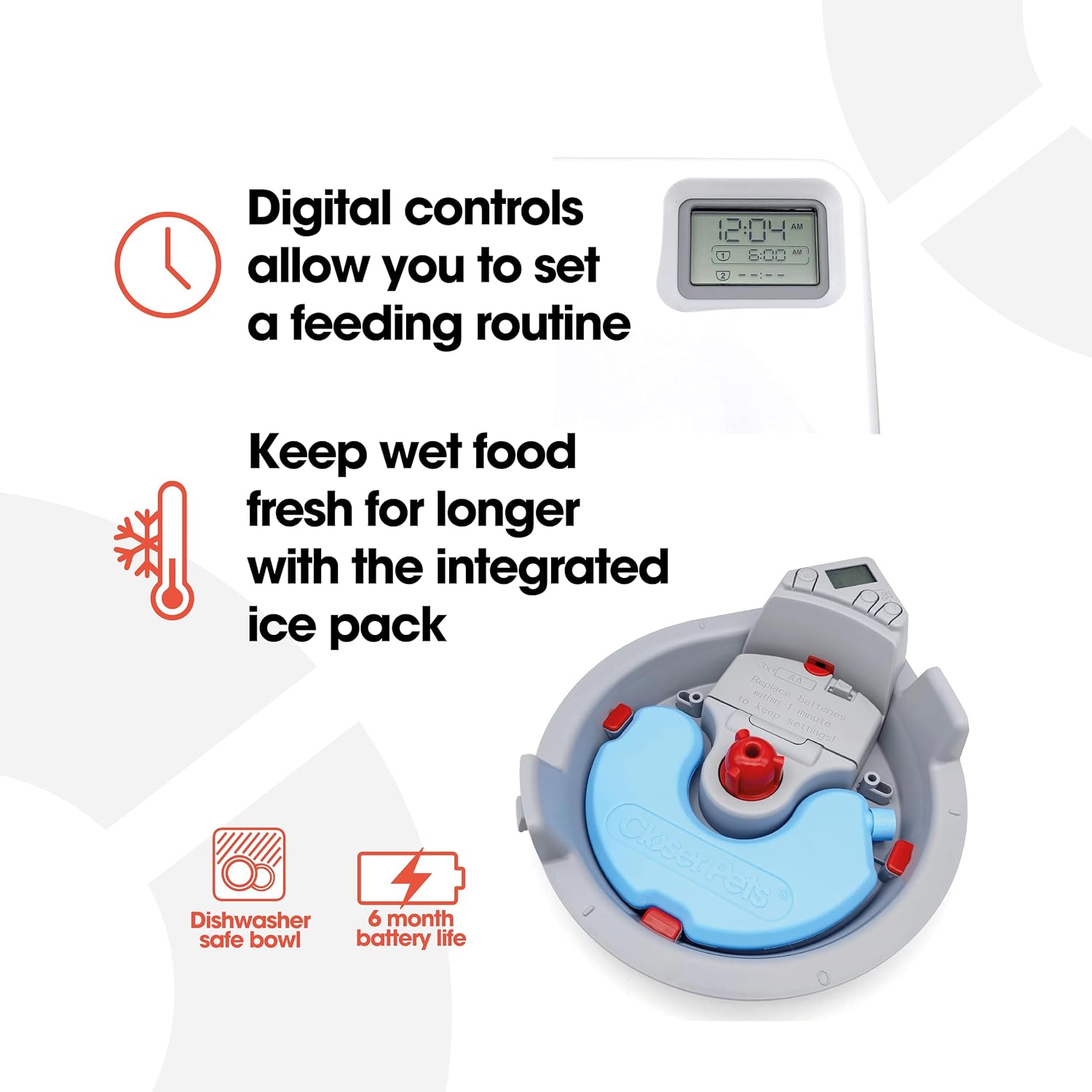 Cat Mate C300 Automatic 3 Meal Pet Feeder with Digital Timer for Cats and Small Dogs