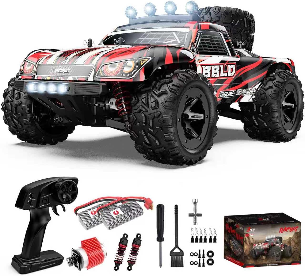 1:18 4WD RC Car 25 MPH for Teens Adults Off-Road Truck | IPX4 Waterproof, Oil-Shocks, Dual 1500mAh, 80m 2.4GHz Remote
