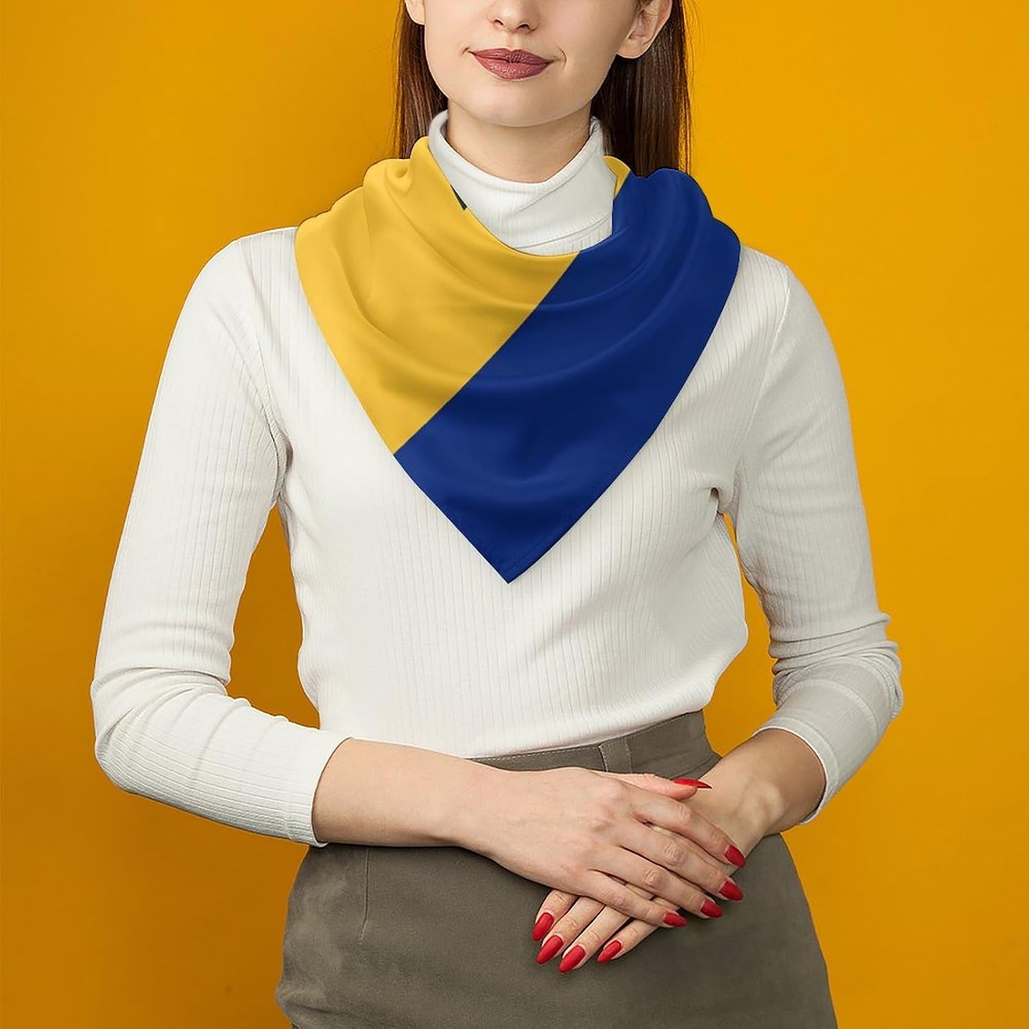 Flag Silk Scarf Head Hair Wraps Bandana Square Satin Head Scarf For Women