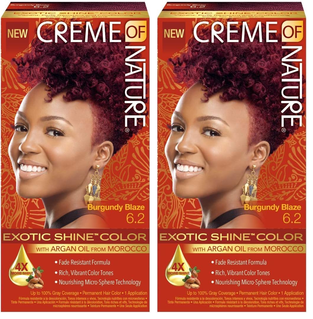 Creme of Nature, Exotic Shine Hair Color, 9.2 Light Caramel Brown, with Argan Oil from Morocco, 1 Application