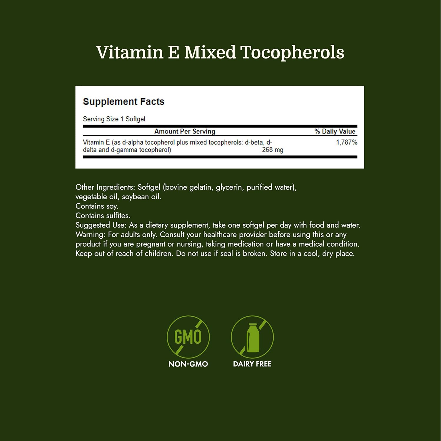Swanson E-400 Mixed Tocopherols 400 IU, 250 Softgels | Provides 400 IU of Vitamin E from Mixed Tocopherols