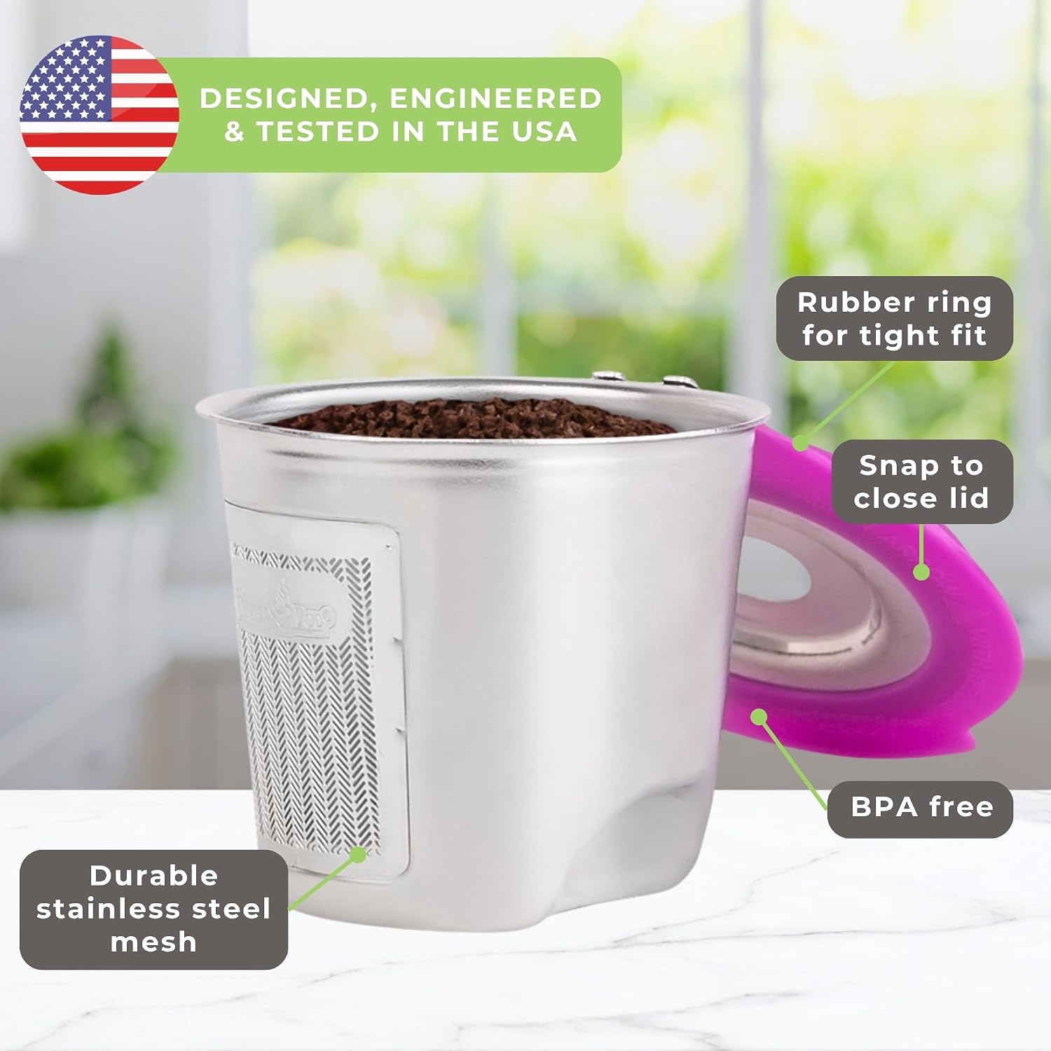 Perfect Pod Café Fill Stainless Steel Reusable K-Cup Coffee Pod Filter