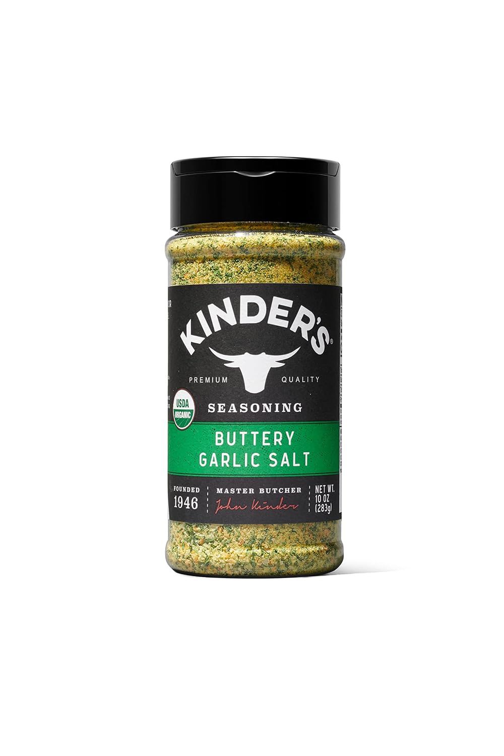Kinder's Organic Buttery Garlic Salt, Premium Quality Seasoning, MSG Free and USDA Certified Organic, 2.75 oz