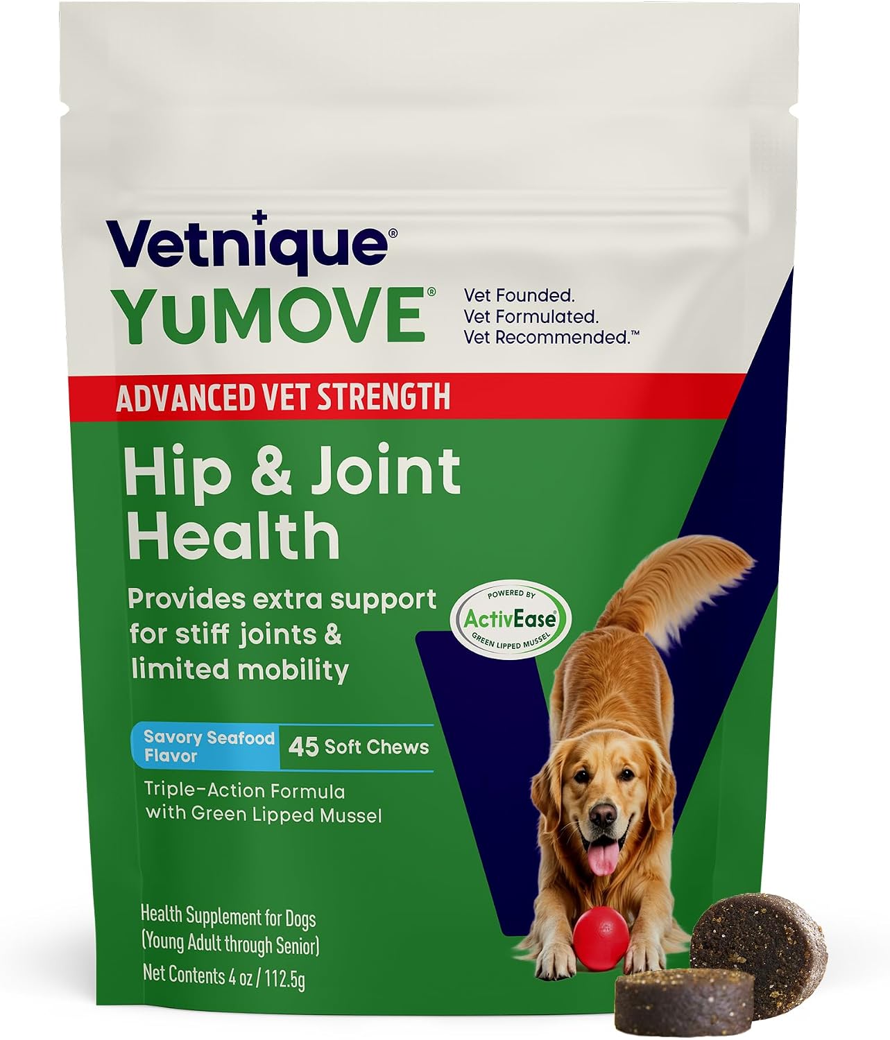YuMOVE Adult Dog Hip & Joint Supplement Chews Green Lipped Mussel 300ct