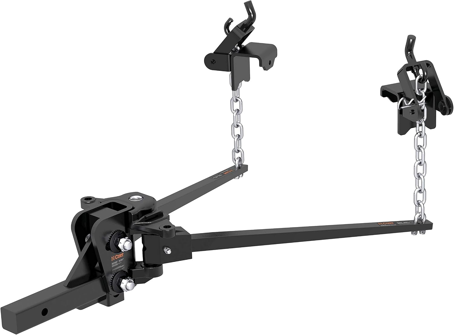 CURT 17333 Short Trunnion Bar Weight Distribution Hitch, Up to 15,000 lbs., 2-Inch Shank