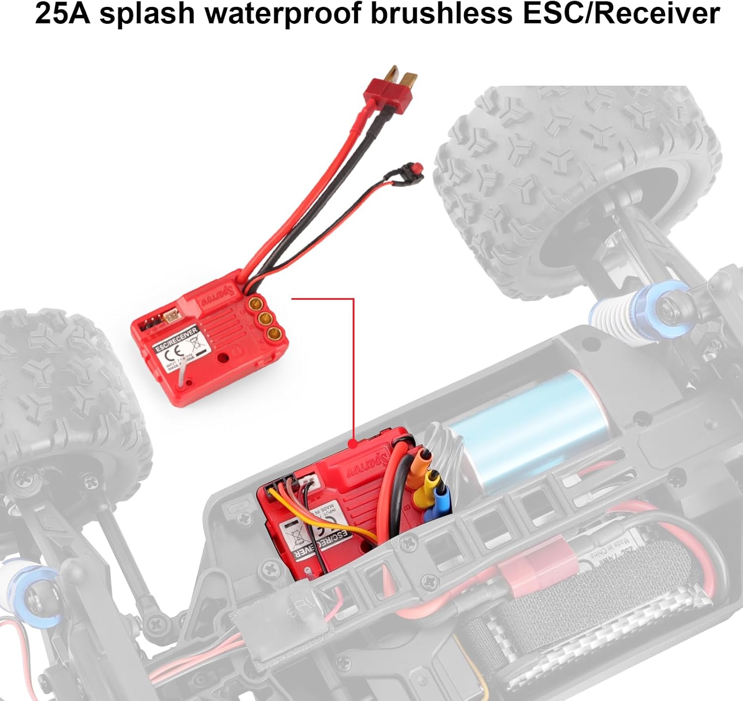 HAIBOXING 1/18TH Scale RC Cars Spare Parts Waterproof Brushless ESC/Receiver Apply to 18859A (M1906)