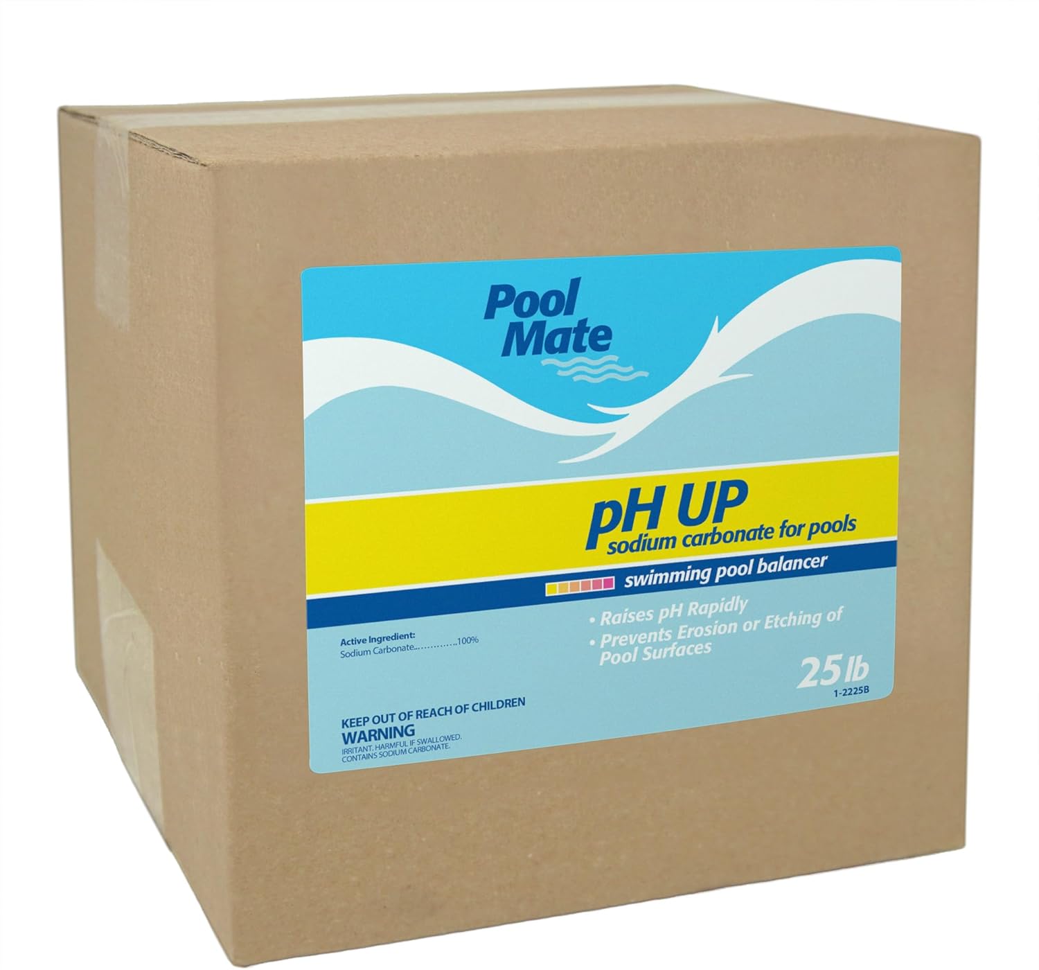 Pool Mate 25-Pounds Premium pH Up for Swimming Pools | 100% Sodium Carbonate, Raises pH, pH Increaser, Easy To Use, Works Fast