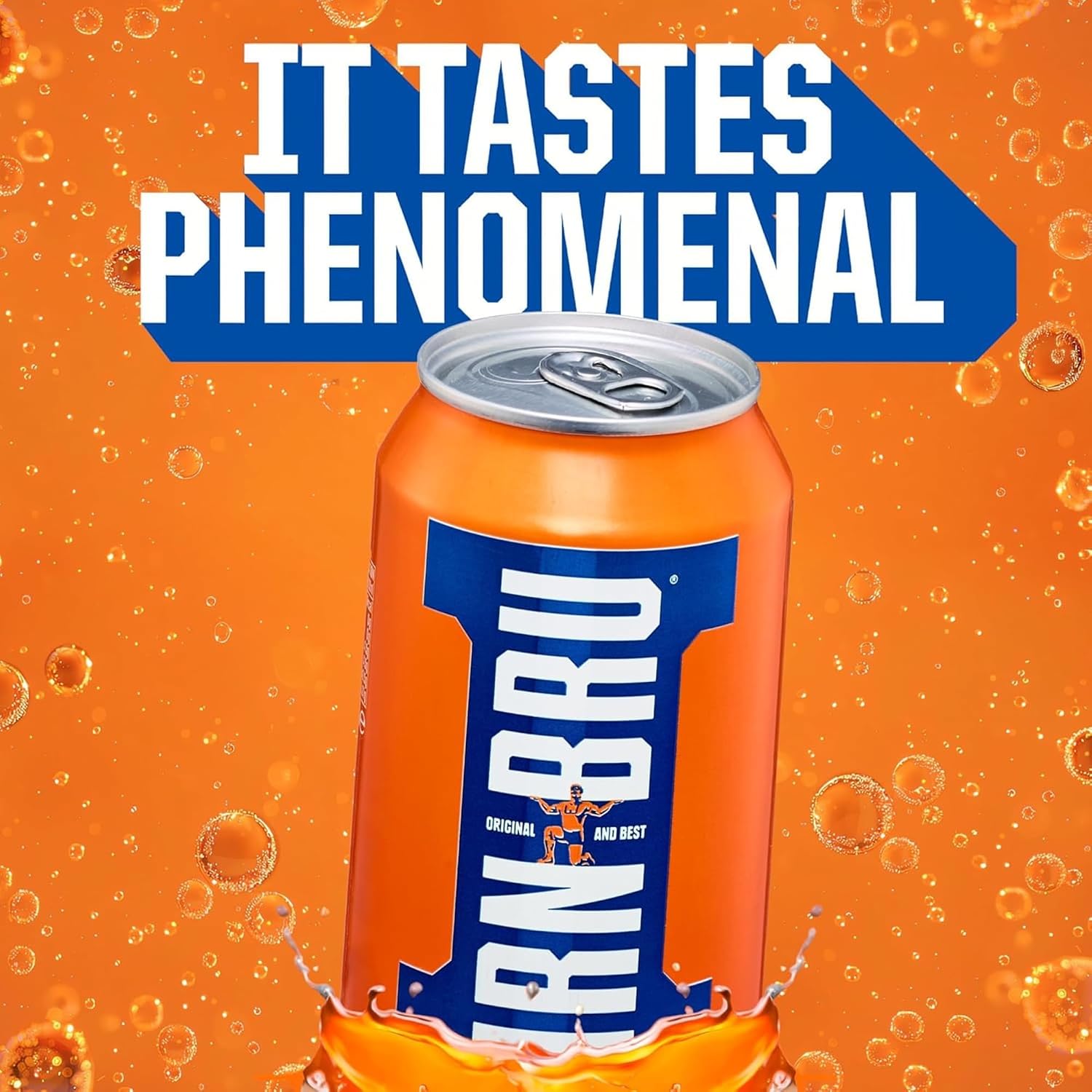 IRN-BRU Original Scottish Sparkling Soda, Citrus Flavored Carbonated Drink - Sparkling Flavored Soft Drink, 32 Flavor Recipe, 16.9 fl oz Bottles, Pack of 12