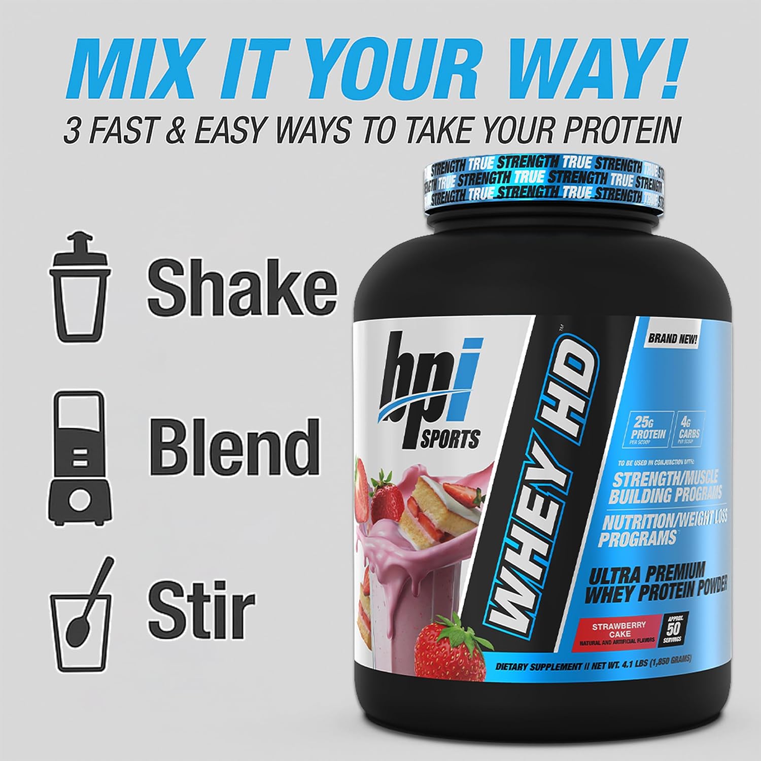 BPI Sports Whey HD Ultra Premium Protein Powder Isolate | Workout Whey Protein Powder For Men & Women for Muscle Gain | Milk Protein Concentrates | Chocolate Cookie/ Vanilla Caramel, 4.07 Pound