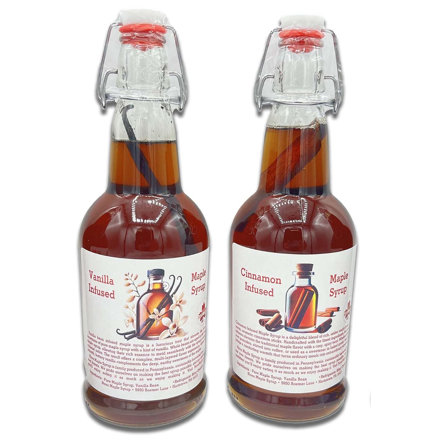 Vanilla Infused Nova Maple Syrup - Pint (16 Fl Oz)