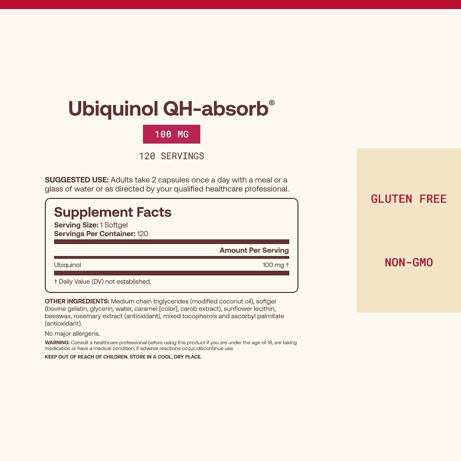 Jarrow QH-Absorb Ubiquinol 100mg CoQ10, Heart Health, 120 Softgels | High Absorption, Supports Mitochondrial Energy Production & Healthy Cardiovascular Function, Dietary Supplement