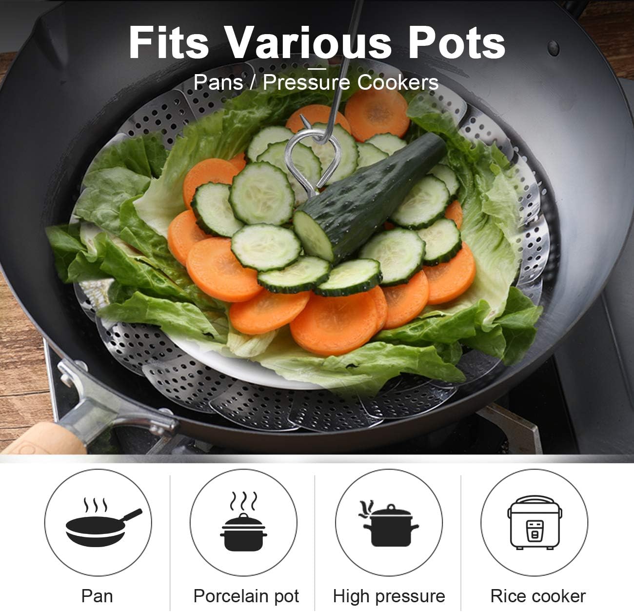 Stainless Steel Steamer Basket, Vegetable Steamer Basket for Instant Pot