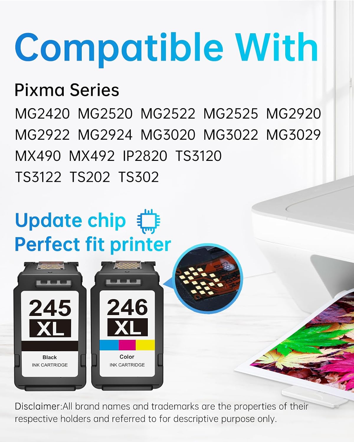 LEMERO 245XL Ink Cartridge Replacement for Canon 245XL 246XL Combo Pack