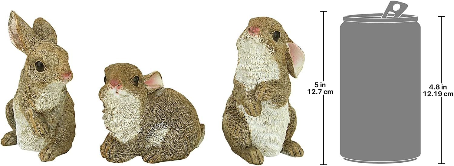 Design Toscano QM200681 Hopper the Bunny Standing Rabbit Indoor/Outdoor Garden Statue, 6 Inches Wide, 11 Inches Tall, Handcast Polyresin, Full Color Finish