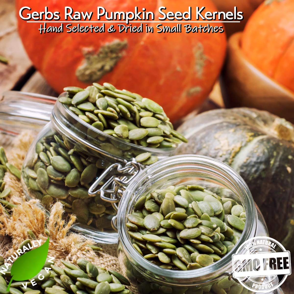 GERBS Raw Pumpkin Seed Kernels 4 LBS|Top 14 Allergy Free Food |Use in salads, yogurt, baking, oatmeal, trail mix|Grown in Canada