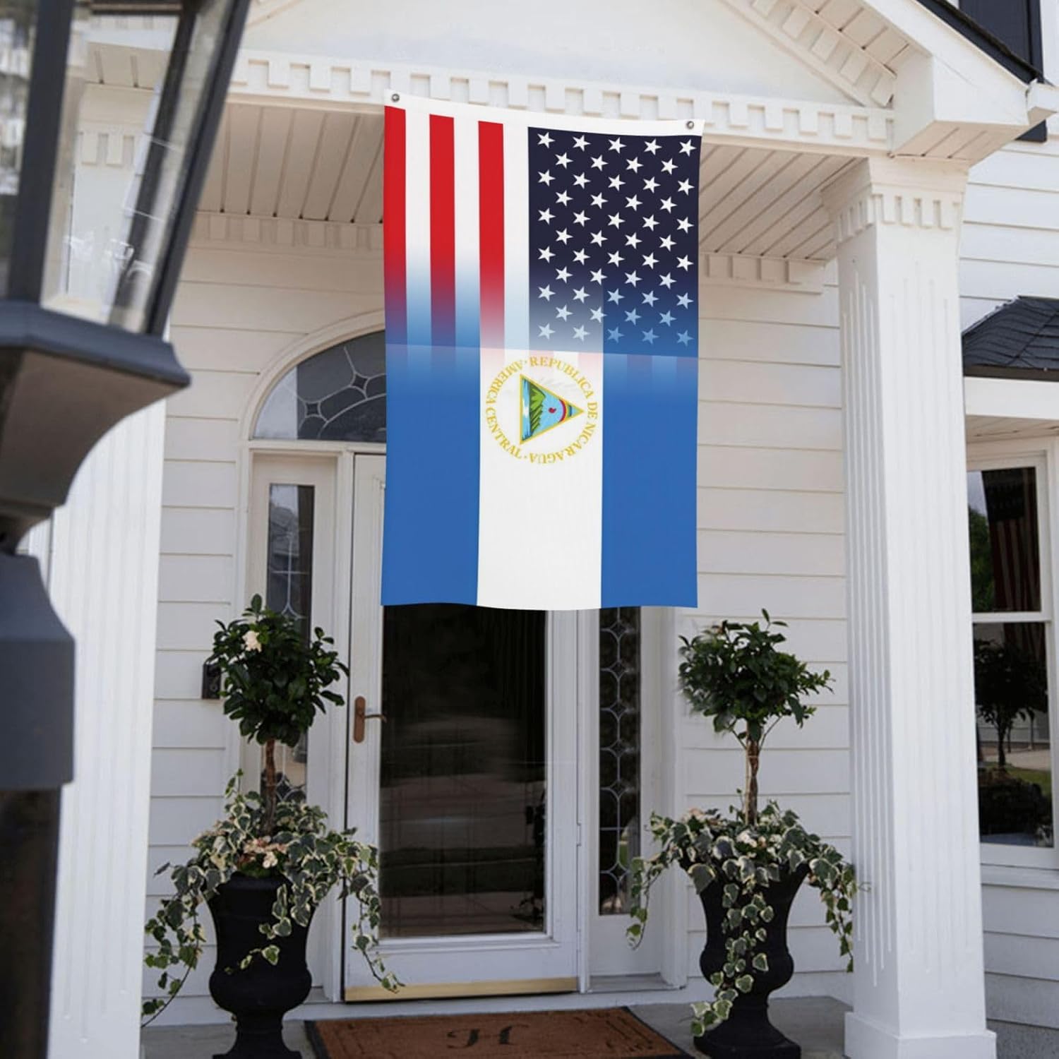 Nicaragua Nicaraguan And American Flag America USA 3x5 Ft Indoor Outdoor Decor Banner National Flags for Garden Yard Car Outside Decoration