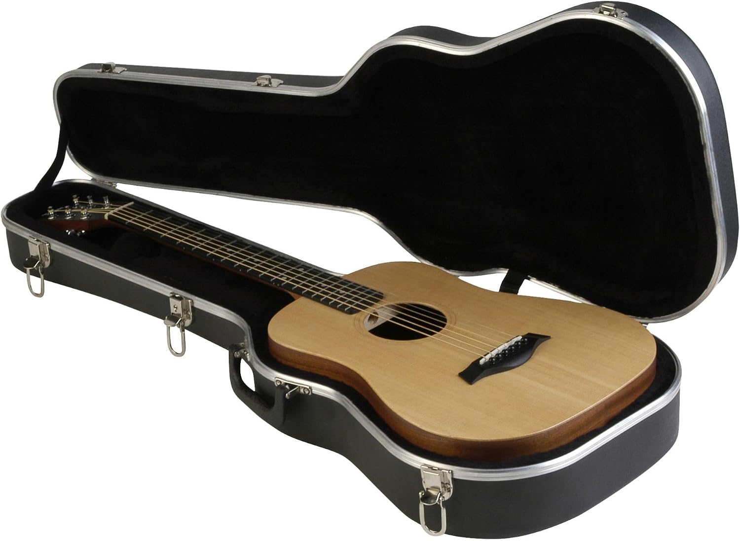 SKB cases Hardshell Guitar Travel Case for Baby Taylor or Martin LX Models, Molded In Bumpers for Protection, Plush Lined Interior and Latches