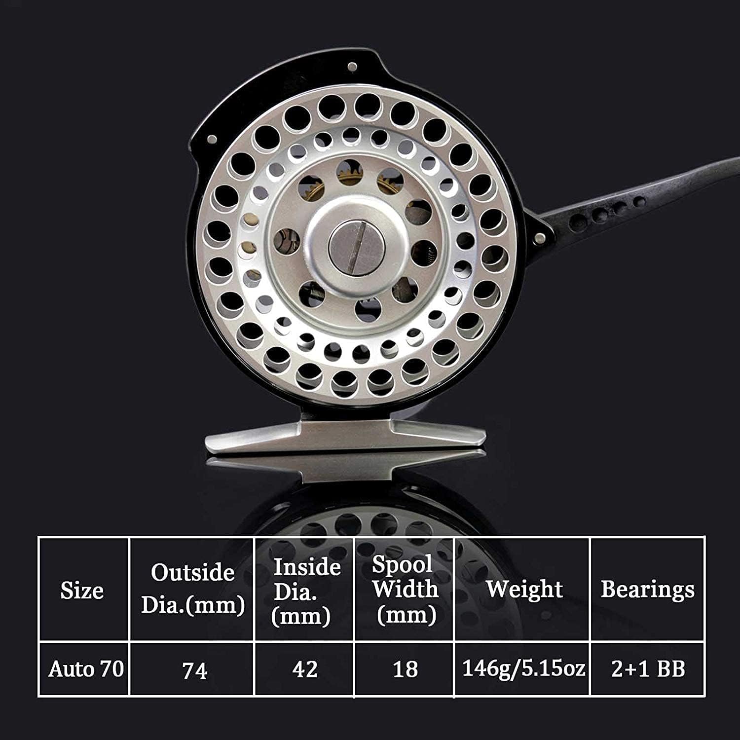 Maxcatch Semi-Automatic Fly Fishing Reel, CNC Machine Cut T6061 Aluminum, Lightweight Design
