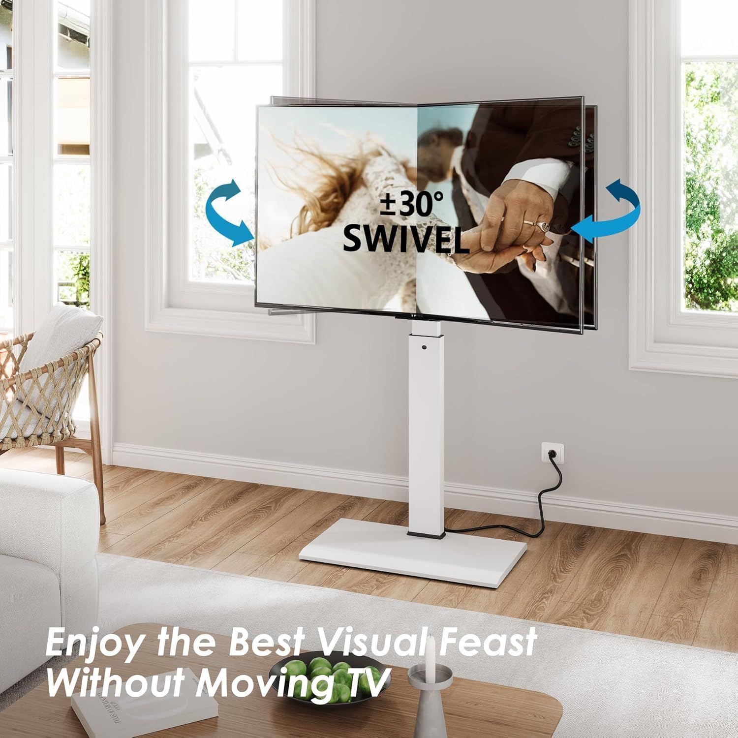 FITUEYES Iron Base Universal Floor TV Stand for 32-65 Inch TVs, Black