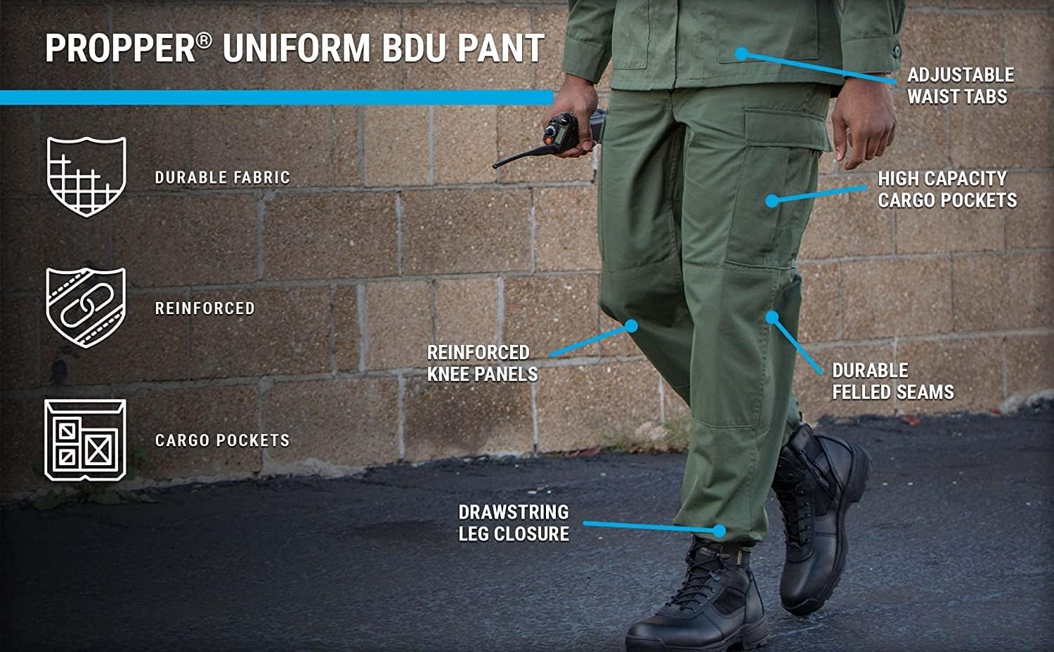 F521038 Propper BDU Trouser Button Fly - Battle Rip 65/35 Ripstop