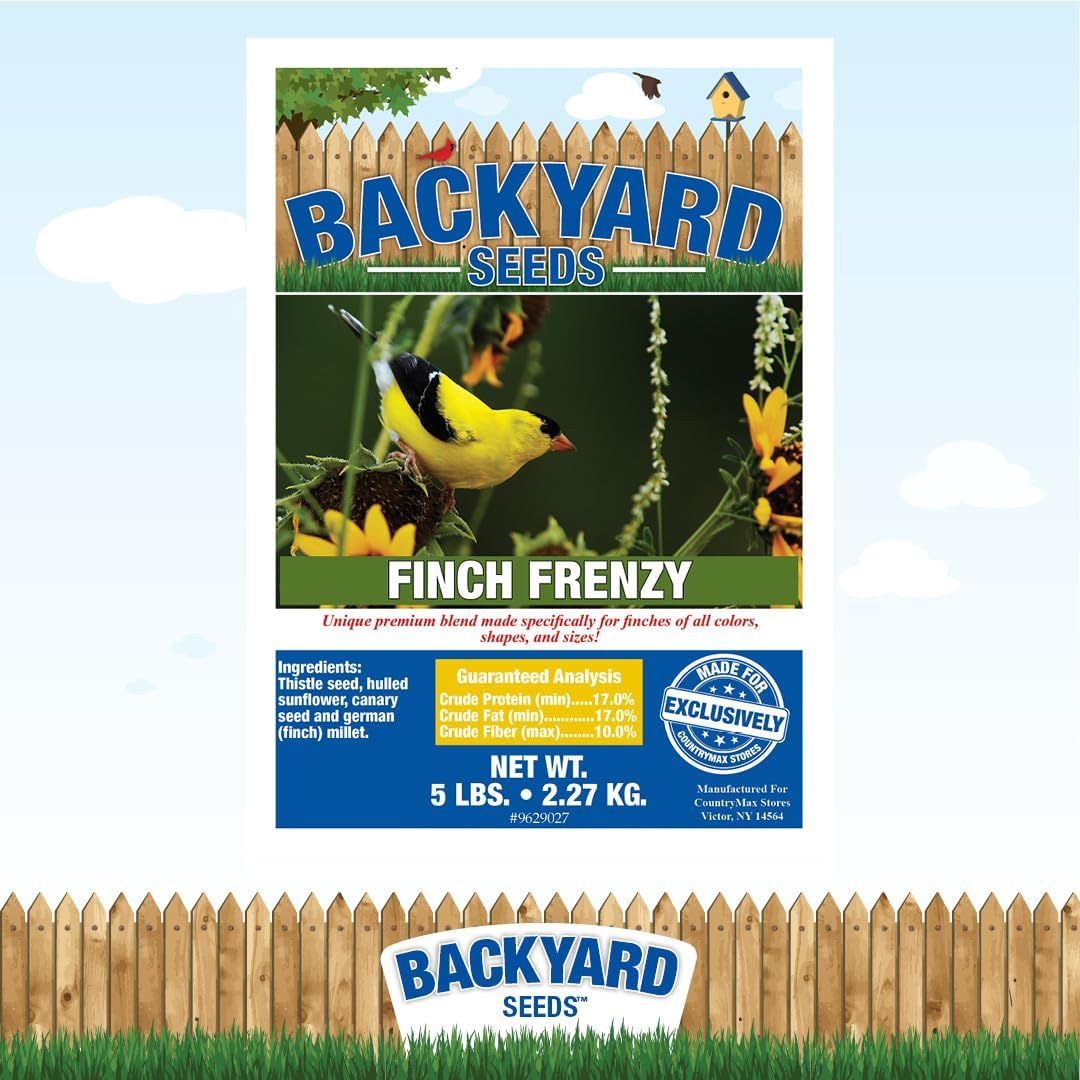 Backyard Seeds Woodpecker No-Waste Bird Seed Mix 5lbs - Premium Shelled Peanuts & Sunflower Chips, Small Bag of Wild Bird Food