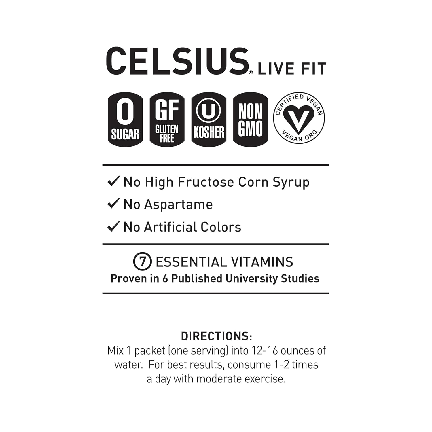CELSIUS On-The-Go Powder Stick Packs, Zero Sugar (14 Sticks per Pack)