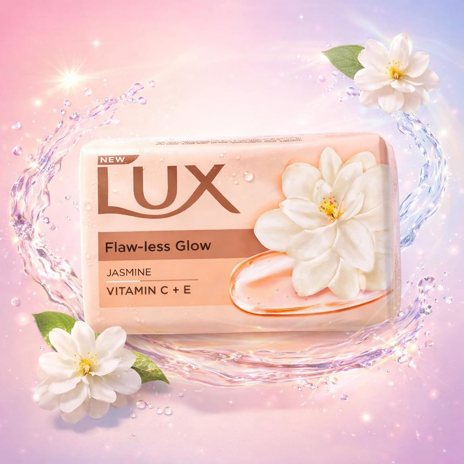 LUX Flaw-less Glow Jasmine Soap Bar, 3x150g