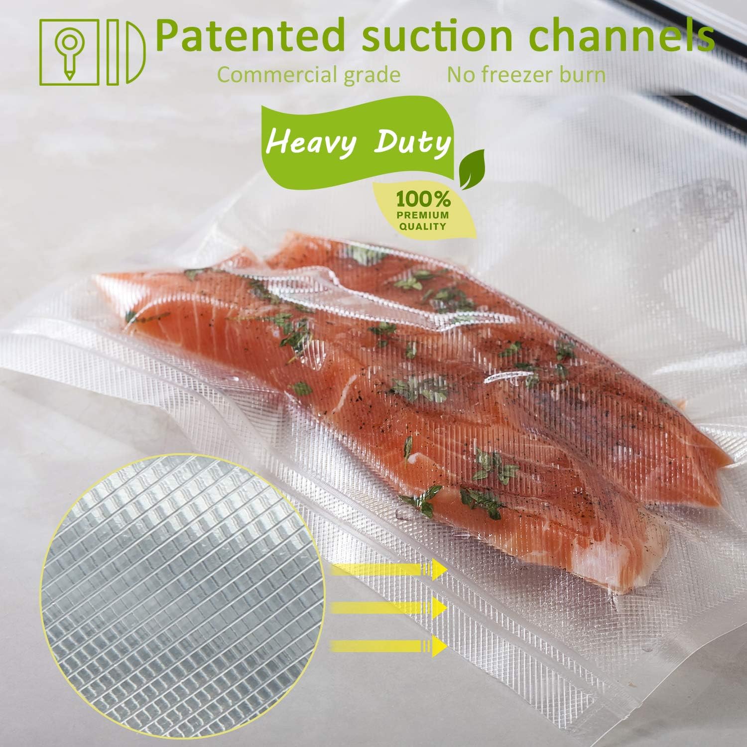 POTANE 6 Pack 11"x20'(3Rolls) and 8"x20' (3Rolls)Thickened Vacuum Sealer Bags, Smell-Proof, Puncture Prevention, Heavy duty for POTANE, Food Saver