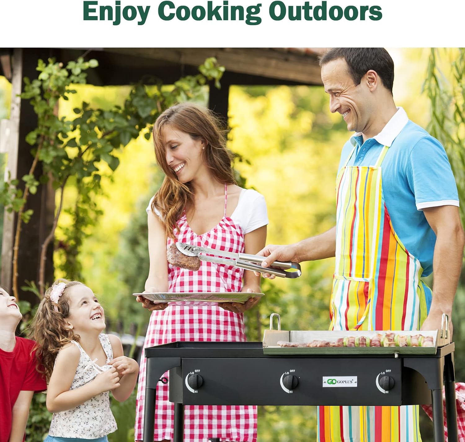 Goplus Outdoor Camping Stove, Dual Burner Propane Gas Cooker