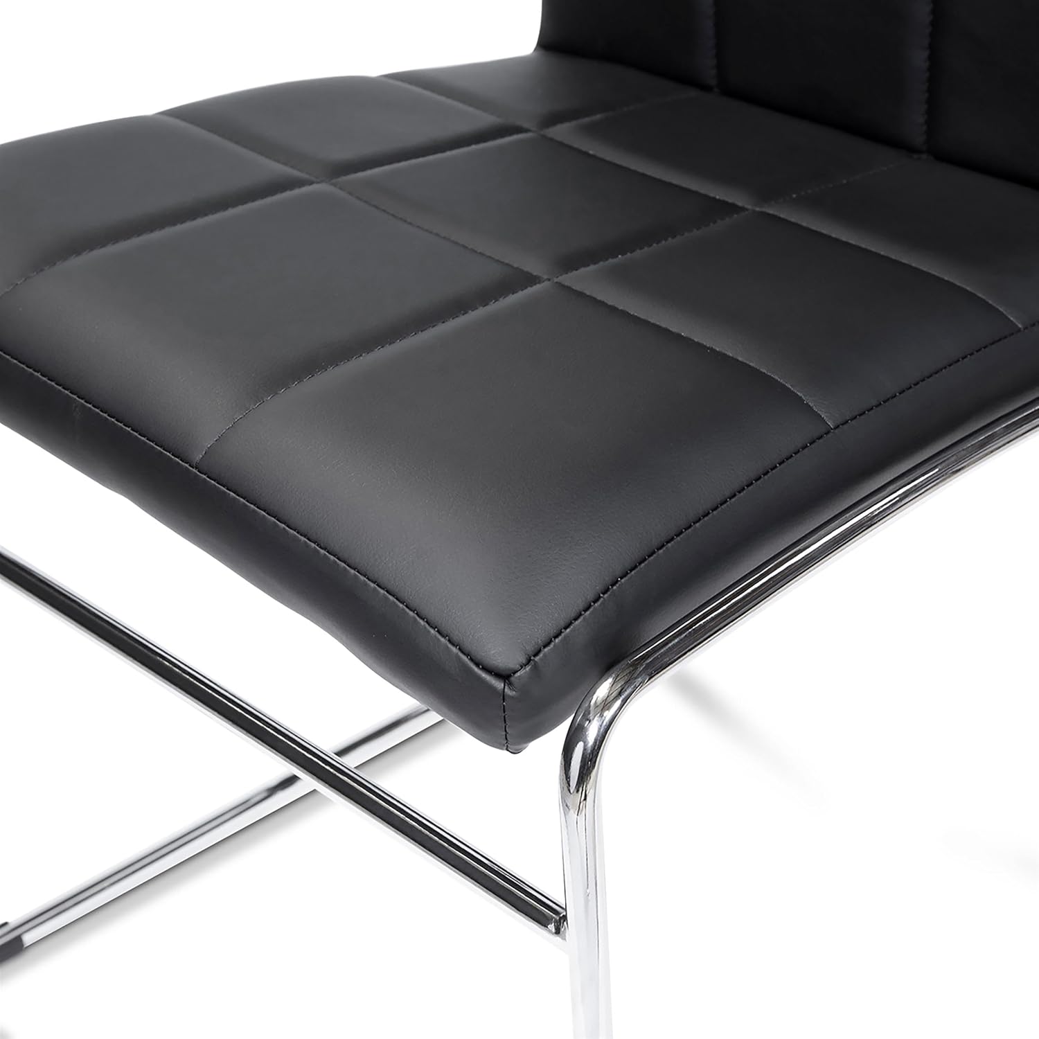 Furniture of America Poipen Faux Leather Dining Chairs in Black (Set of 2)